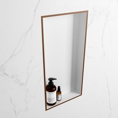 MONDIAZ EASY Nis 59,5x29,5cm in solid surface kleur Rust | Talc. 1 vak geschikt voor in- of opbouw MONDIAZ EASY Nis 59,5x29,5cm in solid surface kleur Rust | Talc. 1 vak geschikt voor in- of opbouw