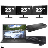 Dell Latitude 3510 - Intel Core i5-10e Generatie - 15 inch - Touch - 16GB RAM - 256GB SSD - Windows 11 Home + 3x 23 inch Monitor - thumbnail