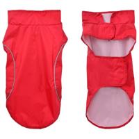 Hondenregenjas met reflecterende strips polyester rood XS - thumbnail