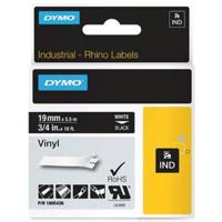 Labeltape DYMO IND RHINO 1805436 Vinyl Tapekleur: Zwart Tekstkleur:Wit 19 mm 5.5 m - thumbnail