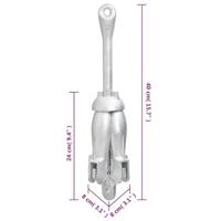 VidaXL Anker inklapbaar 3,2 kg smeedijzer zilverkleurig - thumbnail