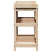VidaXL Oppottafel met schappen 108x45x86,5 cm massief grenenhout - thumbnail