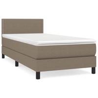 Boxspring met matras stof taupe 90x190 cm - thumbnail