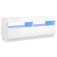 Tv-meubel met LED-verlichting 100x35x40 cm hoogglans wit - thumbnail
