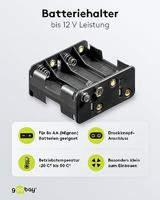 Goobay 12470 Batterijhouder Aantal cellen: 8 AA (penlite) Drukknopaansluiting (l x b x h) 63 x 58 x 29.5 mm - thumbnail