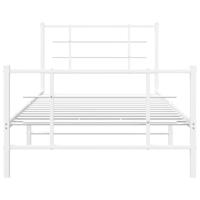 Bedframe met hoofd- en voeteneinde metaal wit 107x203 cm - thumbnail
