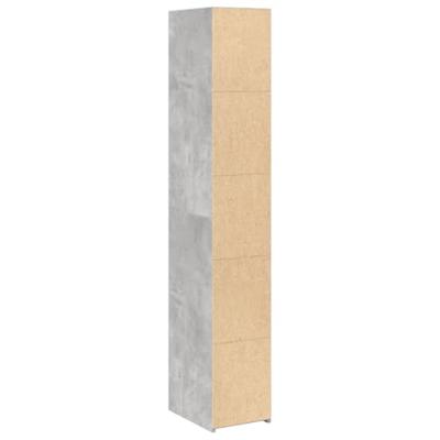 Hoge kast 30x41x185 cm bewerkt hout betongrijs
