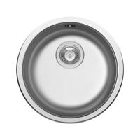 Spoelbak Uitstortgootsteen Van Marcke Oberon Rond Ø45x15cm RVS - thumbnail