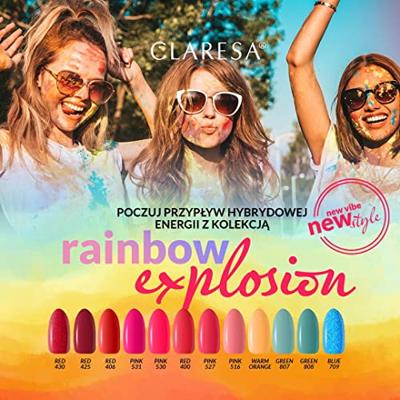Claresa uv/led gellak 5ml red 406 rainbow explosion