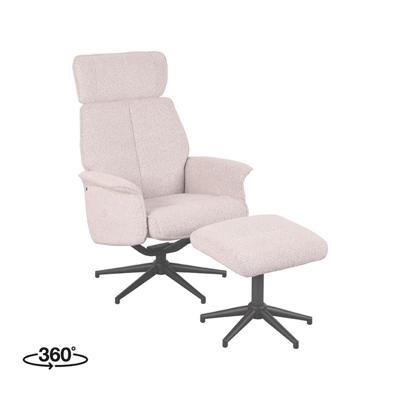 LABEL51 Fauteuil Verdal - Naturel - Boucle - Incl. Hocker LABEL51 Fauteuil Verdal - Naturel - Boucle - Incl. Hocker