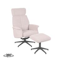 LABEL51 Fauteuil Verdal - Naturel - Boucle - Incl. Hocker - thumbnail