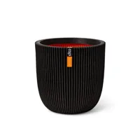 Capi Bloempot Bol Groove Ø35cm Zwart - thumbnail