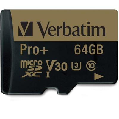 Micro SD kaart met adapter Verbatim Pro+ 64 GB