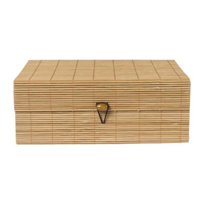 Bamboe kistje met deksel Moos - 9x24x18 cm - naturel