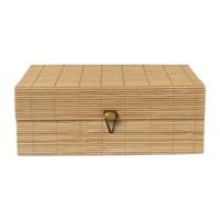Bamboe kistje met deksel Moos - 9x24x18 cm - naturel - thumbnail