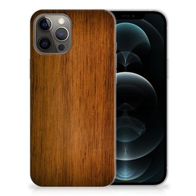 iPhone 12 Pro Max | Bumper Hoesje | Donker Hout