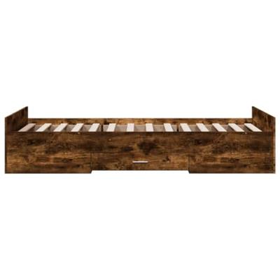 Bedframe met lades bewerkt hout gerookt eikenkleurig 90x190 cm