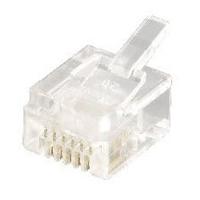 Equip modulaire stekker Western 6P4C RJ12 100 stuks Stekker RJ12 6P6C transparant - thumbnail