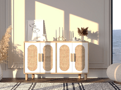 Dressoir ONVERA 4 deuren wit/saphire eik Dressoir ONVERA 4 deuren wit/saphire eik