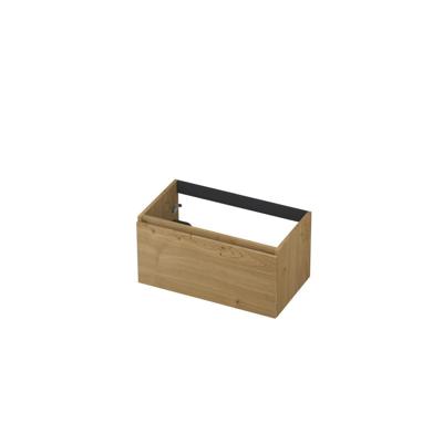 INK - Onderkast 1L Greeploos Houten Keerlijst Fineer - 800x450x400 Mm - Natur Fineer