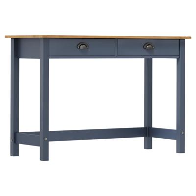 VidaXL Wandtafel hill 2 lades 110x45x74 cm massief grenenhout grijs