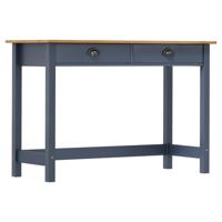 VidaXL Wandtafel hill 2 lades 110x45x74 cm massief grenenhout grijs - thumbnail