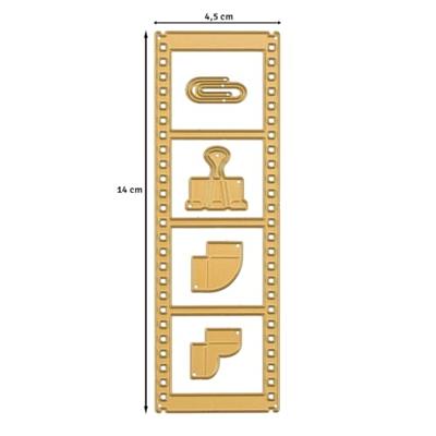 Vaessen Creative • mini snij- en embossingmallen vintage filmstrip 5st.