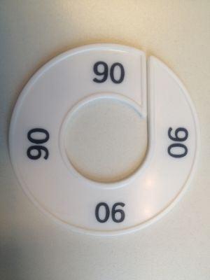 Maatring 9cm wit/zwart 90