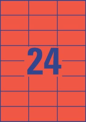 Avery-Zweckform 3448 Universele etiketten 70 x 37 mm Papier Rood 2400 stuk(s) Permanent hechtend Inkjet, Laser (zwart/wit), Laser (kleur), Kopiëren (zwart/wit) Avery-Zweckform 3448 Universele etiketten 70 x 37 mm Papier Rood 2400 stuk(s) Permanent hechtend Inkjet, Laser (zwart/wit), Laser (kleur), Kopiëren (zwart/wit)