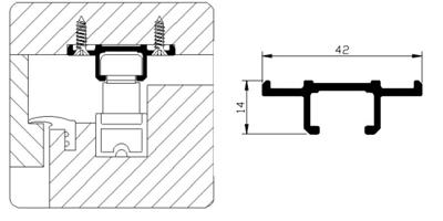Luvema bovenrail - geanodiseerd - 6600mm - LU-RB.278.G