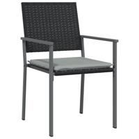 Tuinstoelen 4 st met kussens 54x62,5x89 cm poly rattan zwart - thumbnail