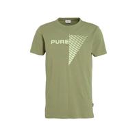 Purewhite T-shirt met logo olijfgroen - thumbnail