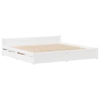 Bedframe zonder matras massief grenenhout wit 150x200 cm - thumbnail