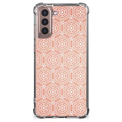 Samsung Galaxy S21 Plus Doorzichtige Silicone Hoesje Pattern Orange Samsung Galaxy S21 Plus Doorzichtige Silicone Hoesje Pattern Orange