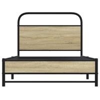 Bedframe zonder matras bewerkt hout sonoma eikenkleur 100x190cm - thumbnail