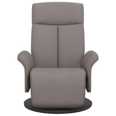 Fauteuil verstelbaar met voetensteun stof taupe