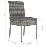 Tuinstoelen 2 st poly rattan grijs - thumbnail