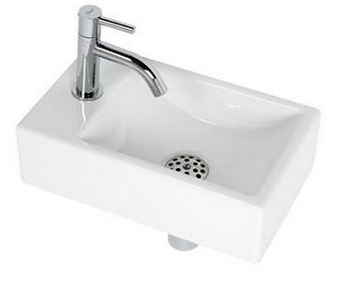 Plieger Fonteinset Austin 37x23 cm Wit Kraangat Links Plieger Fonteinset Austin 37x23 cm Wit Kraangat Links