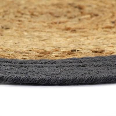 VidaXL Placemats 6 st 38 cm jute en katoen natuurlijk en antraciet