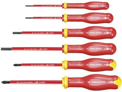 Facom set van 6 1000v schroevendraaiers sleuf/ph - atpve.j6pb