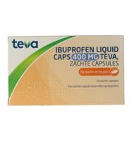 Teva Ibuprofen 400mg liquid caps 20 Capsules - thumbnail