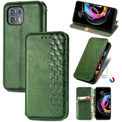 Voor Motorola Edge 20 Lite Cubic Grid Pressed Horizontale Flip Magnetische PU-lederen tas Met Houder & Card Slots & Portemonnee