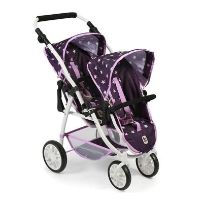 Tweeling Poppenwagen Vario - Stars Lila