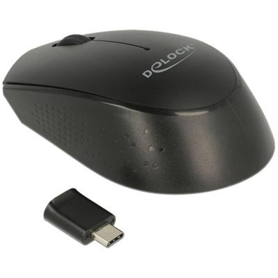 Delock 12526 Muis USB Optisch Zwart 2 Toetsen 1000 dpi