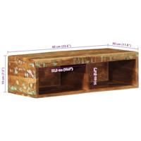 Tv-meubel wandmontage 60x30x19 cm massief gerecycled hout - thumbnail