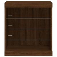 Dressoir met LED-verlichting 60,5x37x67 cm bruineikenkleurig - thumbnail