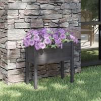 VidaXL Plantenbak 70x31x70 cm massief grenenhout grijs - thumbnail