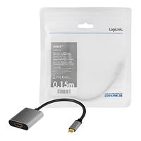 LogiLink CUA0103 tussenstuk voor kabels USB 3.2 Gen1 Type-C HDMI-A Zwart, Grijs - thumbnail