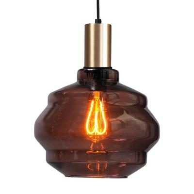 Masterlight Hanglamp goudPorto met Ball red glas - Ø 24cm - 2710-05-02-1