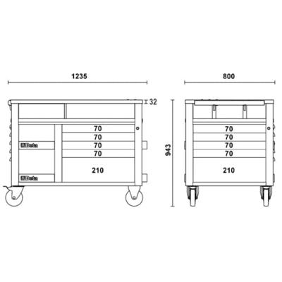 Beta rsc28-r-supertank werkbank met 10 laden - 028003003